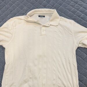 White Alfani Men's Ivory Polo Shirt Large
